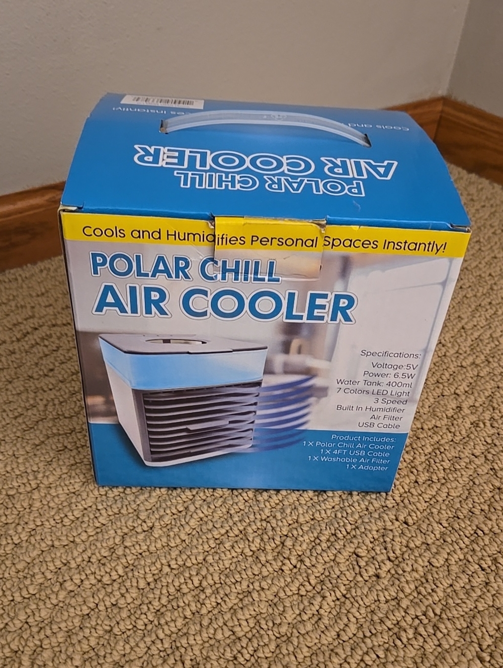 Polar Chill Air Cooler - Blue/White Cools Petsonal Space